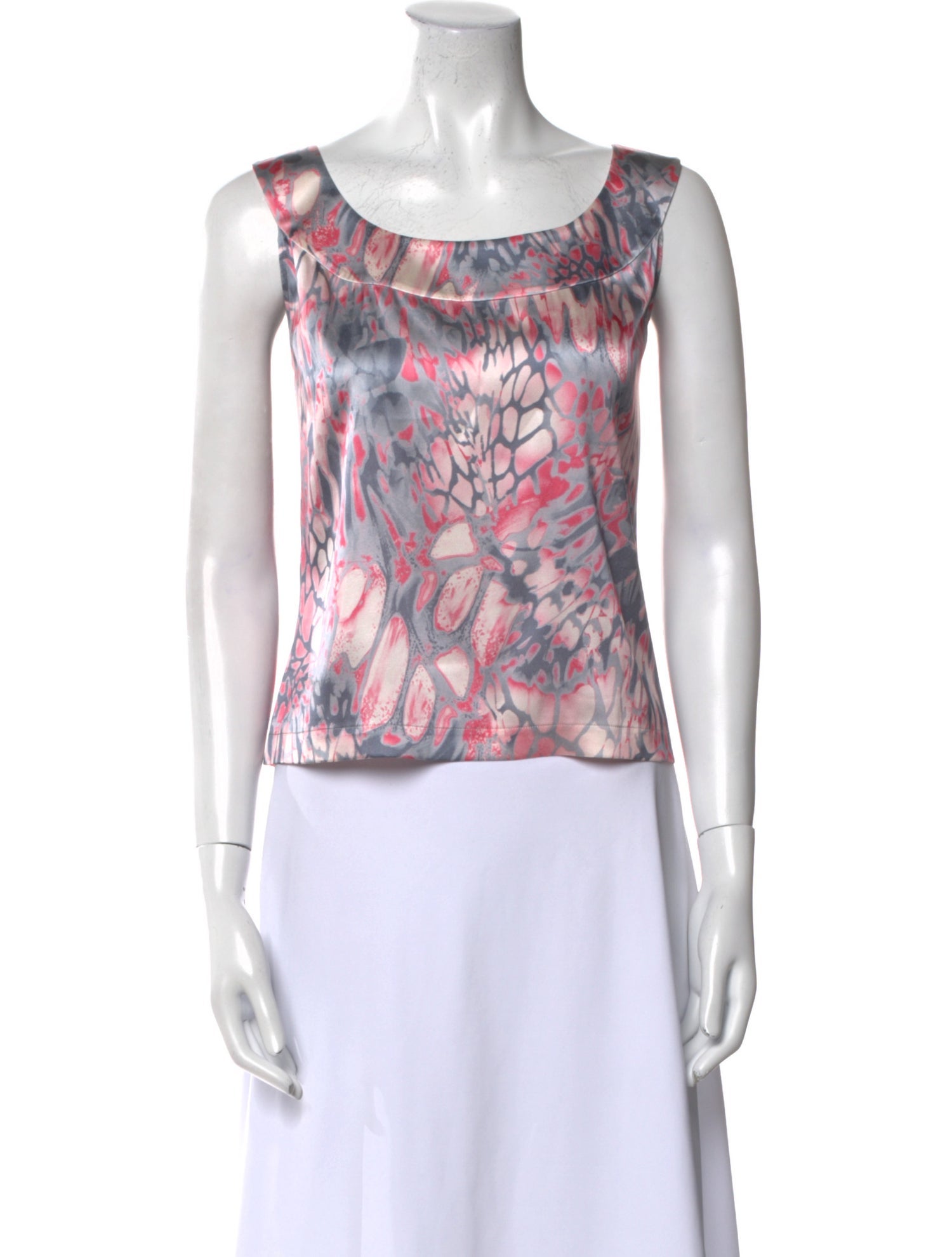 St. John Silk Printed Crop Top