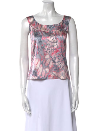 St. John Silk Printed Crop Top
