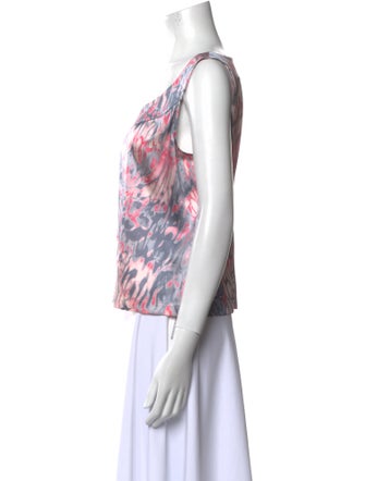 St. John Silk Printed Crop Top