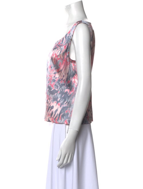 St. John Silk Printed Crop Top