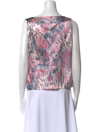 St. John Silk Printed Crop Top