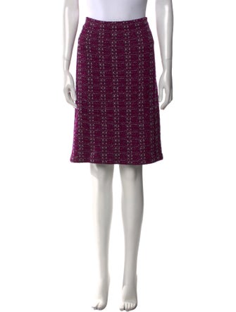 St. John Tweed Pattern Knee-Length Skirt