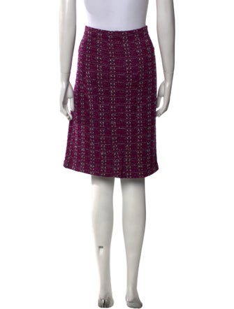 St. John Tweed Pattern Knee-Length Skirt