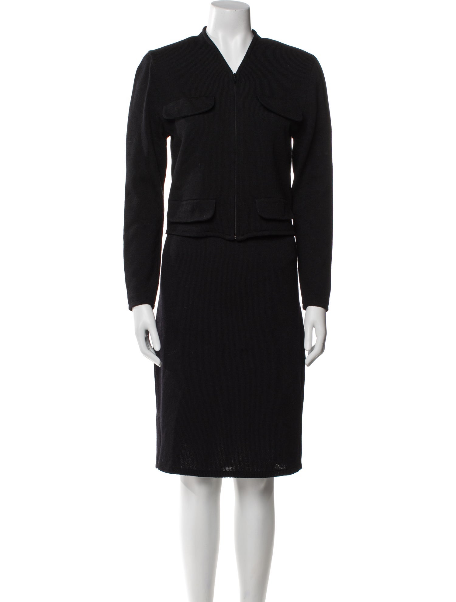 St. John Wool Crystal Embellishments Skirt Set