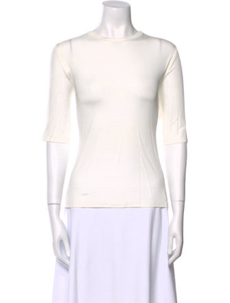 St. John Scoop Neck Short Sleeve Top