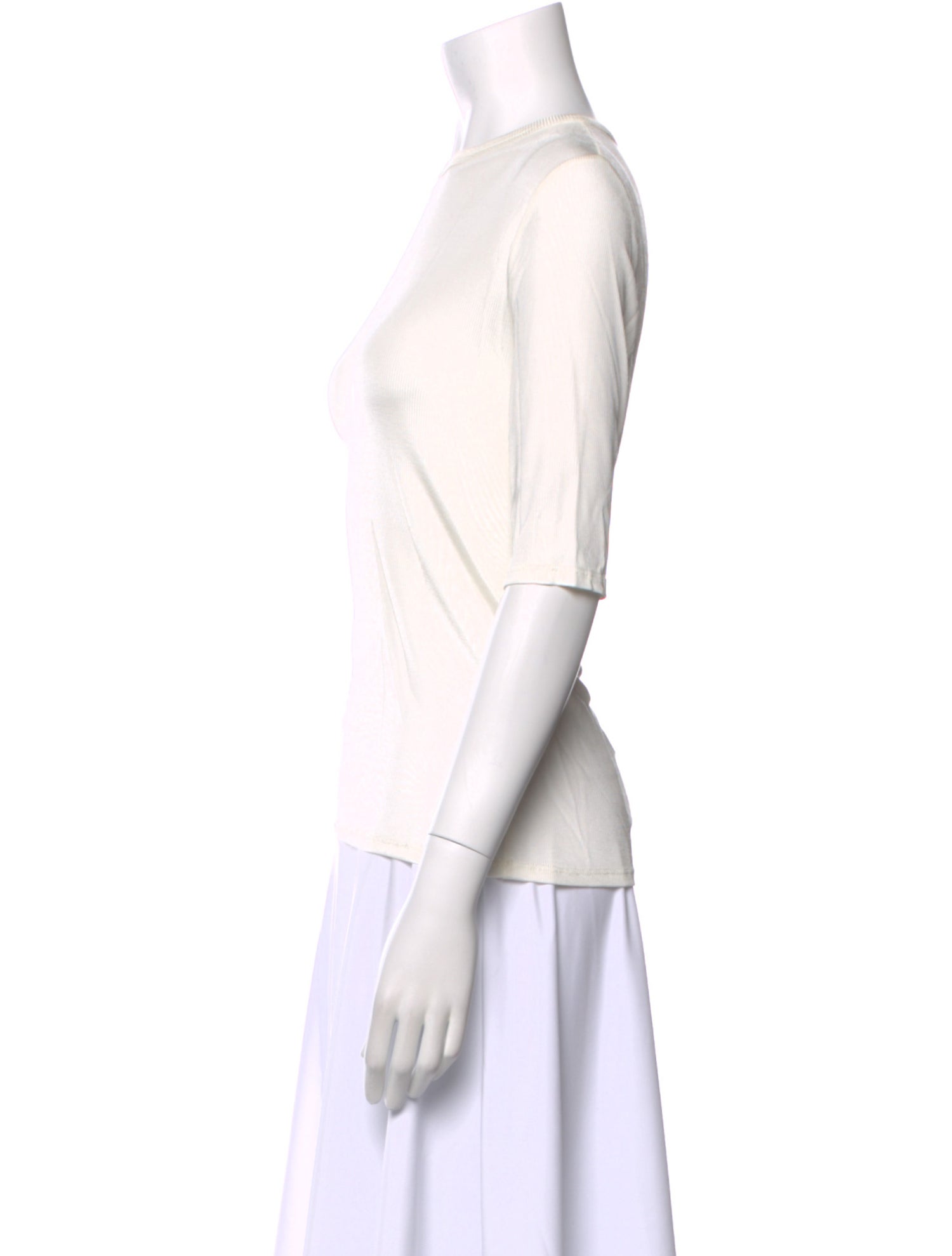 St. John Scoop Neck Short Sleeve Top