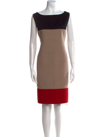 St. John Colorblock Pattern Knee-Length Dress