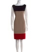 St. John Colorblock Pattern Knee-Length Dress