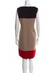 St. John Colorblock Pattern Knee-Length Dress