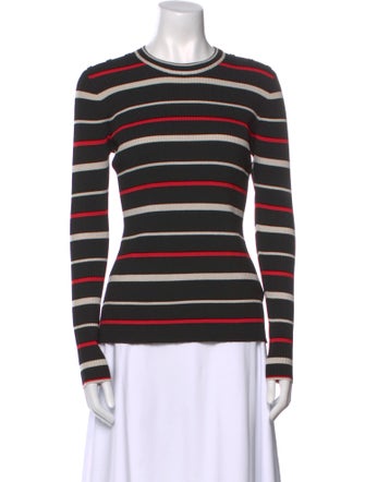 St. John Striped Crew Neck Sweatshirt