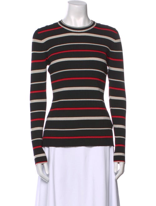 St. John Striped Crew Neck Sweatshirt