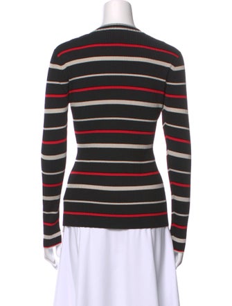 St. John Striped Crew Neck Sweatshirt