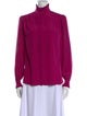 St. John Mock Neck Long Sleeve Blouse