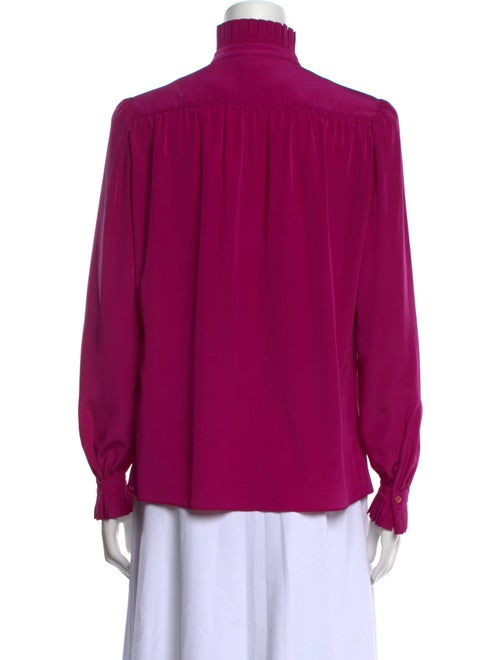 St. John Mock Neck Long Sleeve Blouse