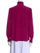 St. John Mock Neck Long Sleeve Blouse