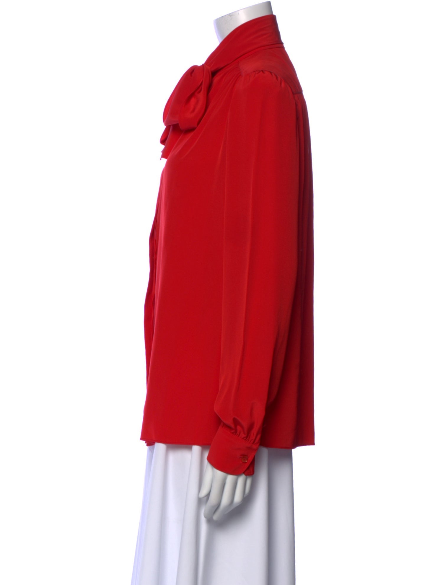 St. John Mock Neck Long Sleeve Blouse