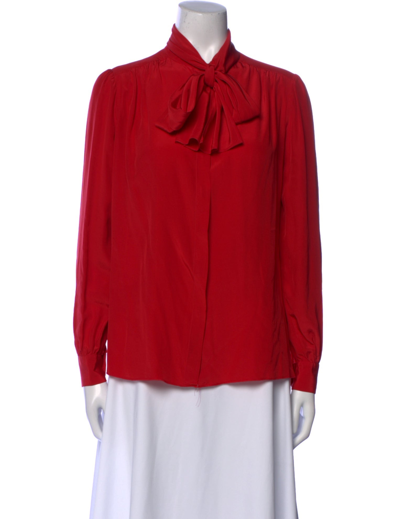 St. John Mock Neck Long Sleeve Blouse