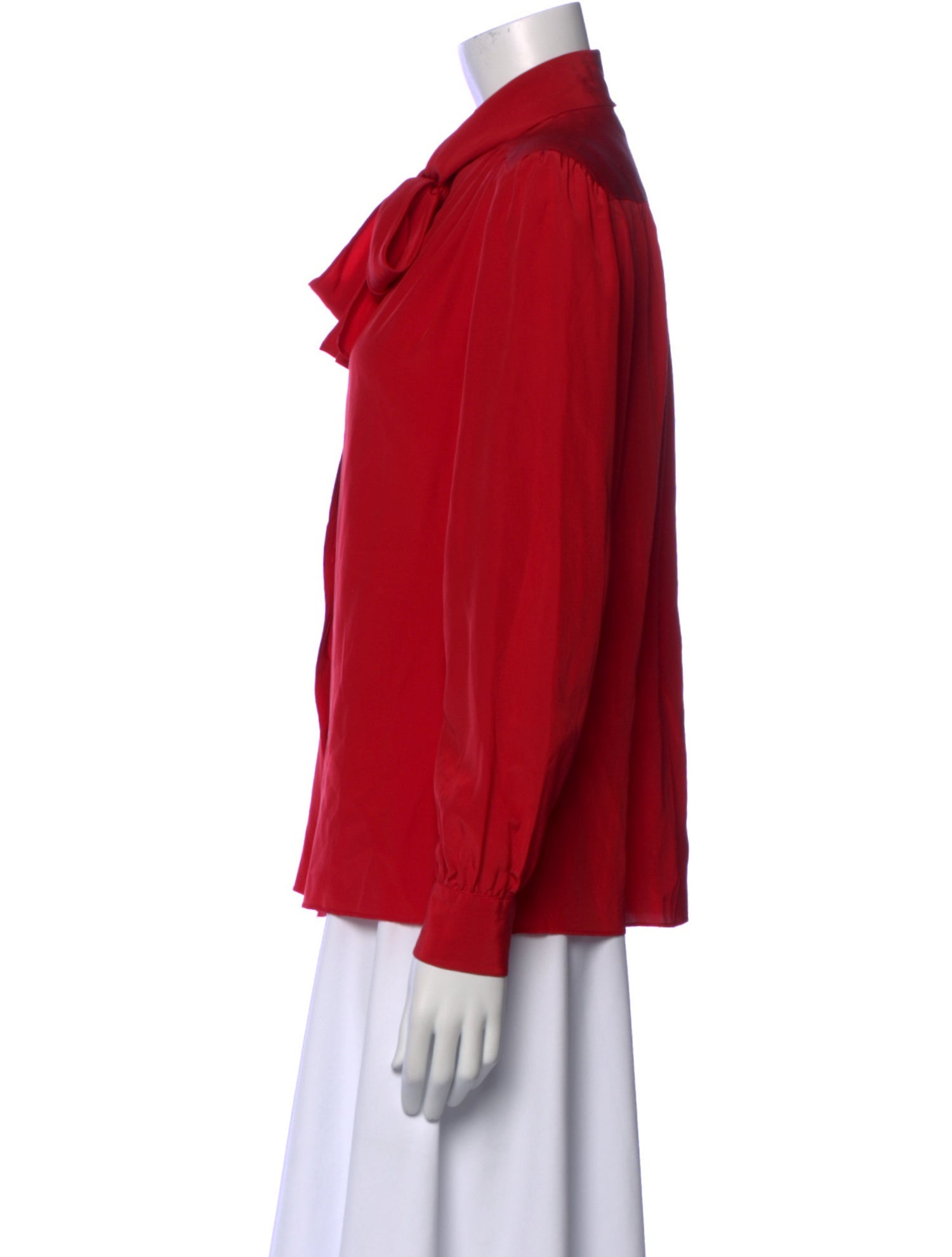 St. John Mock Neck Long Sleeve Blouse