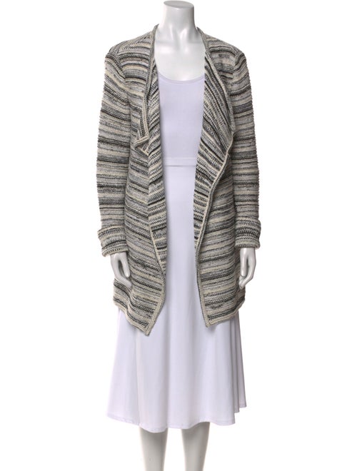 St. John Striped Open Front Sweater