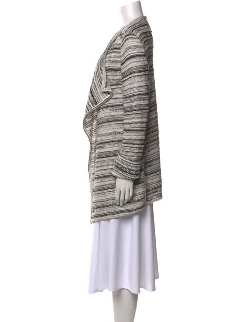 St. John Striped Open Front Sweater