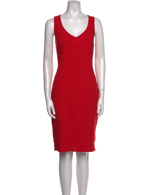 St. John V-Neck Knee-Length Dress