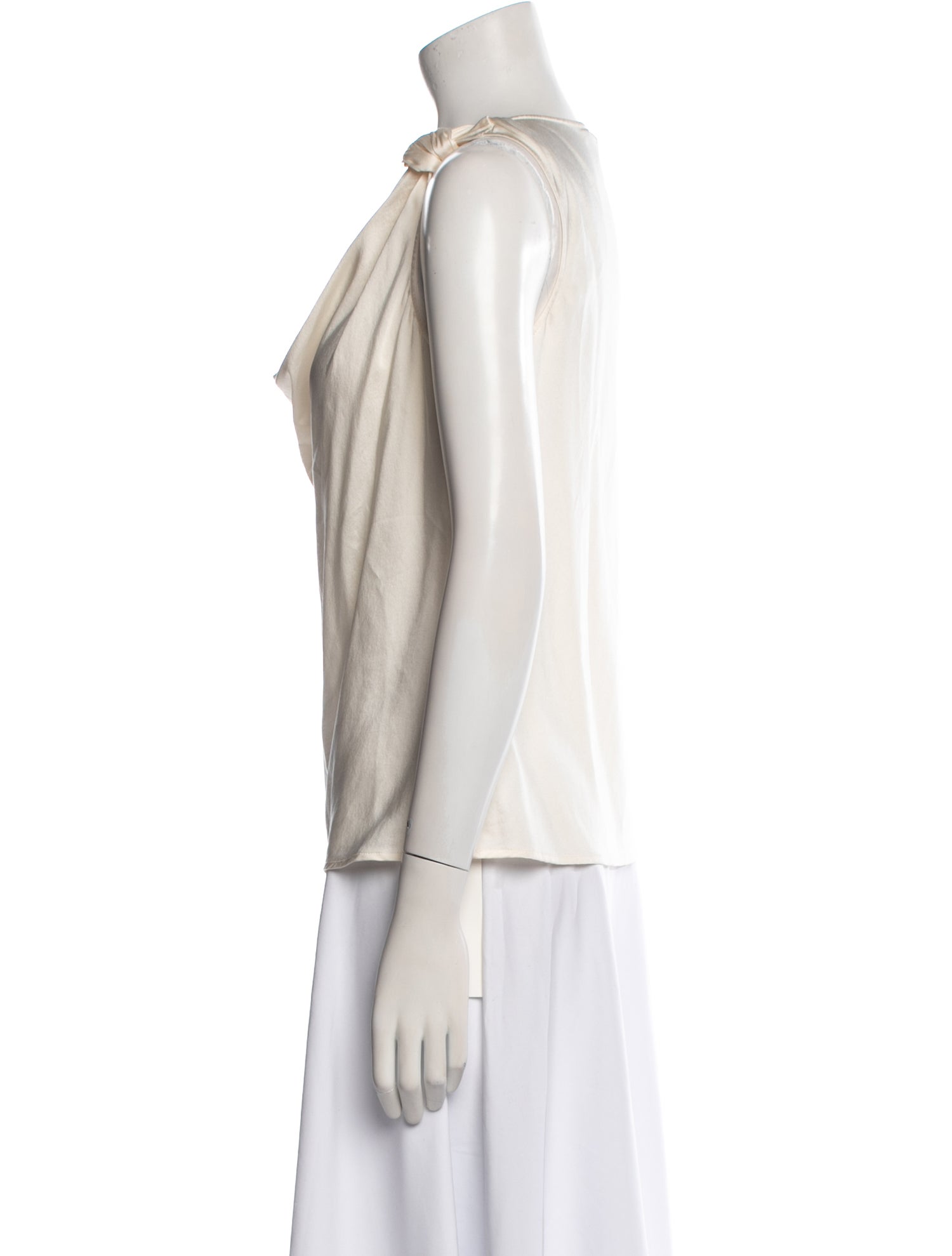 St. John Silk Cowl Neck Blouse