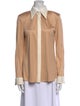 St. John Silk Long Sleeve Button-Up Top