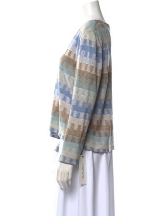 St. John Striped V-Neck Sweater