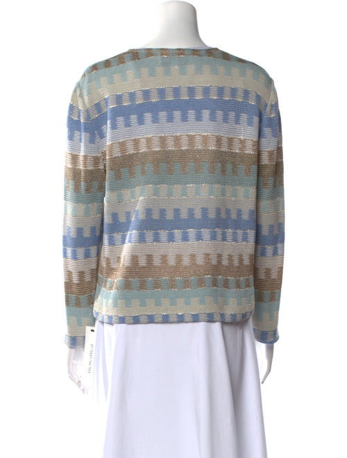 St. John Striped V-Neck Sweater