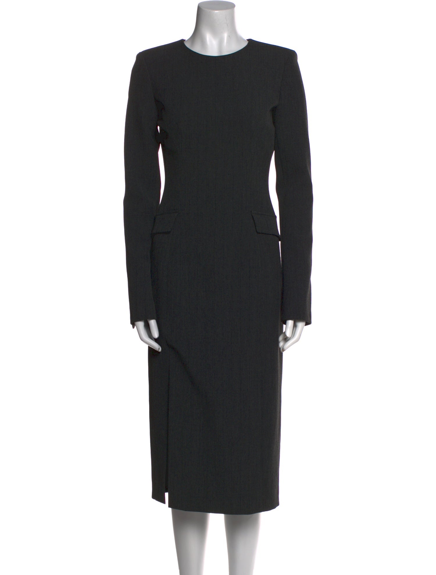 St. John Crew Neck Midi Length Dress