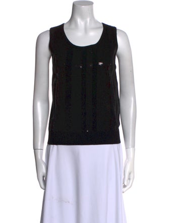 St. John Scoop Neck Sleeveless Top
