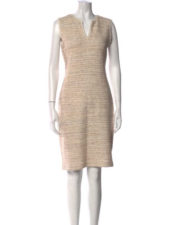 St. John V-Neck Knee-Length Dress