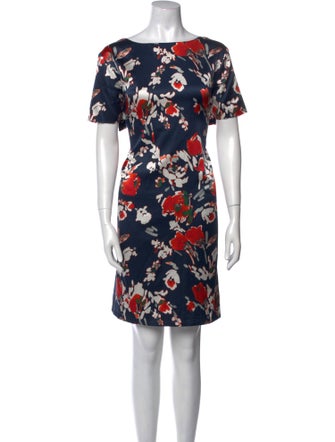 St. John Collection Floral Print Knee-Length Dress