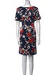 St. John Collection Floral Print Knee-Length Dress