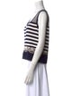 St. John Striped Square Neckline Top