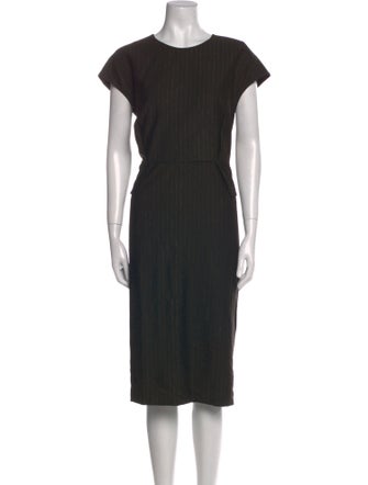 St. John Crew Neck Midi Length Dress
