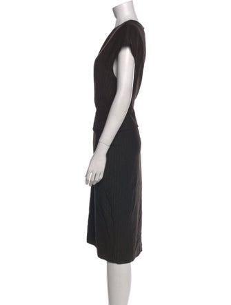 St. John Crew Neck Midi Length Dress