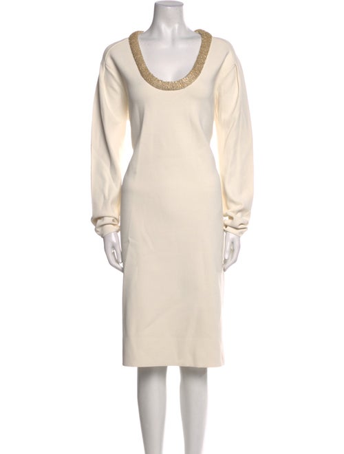 St. John Scoop Neck Knee-Length Dress