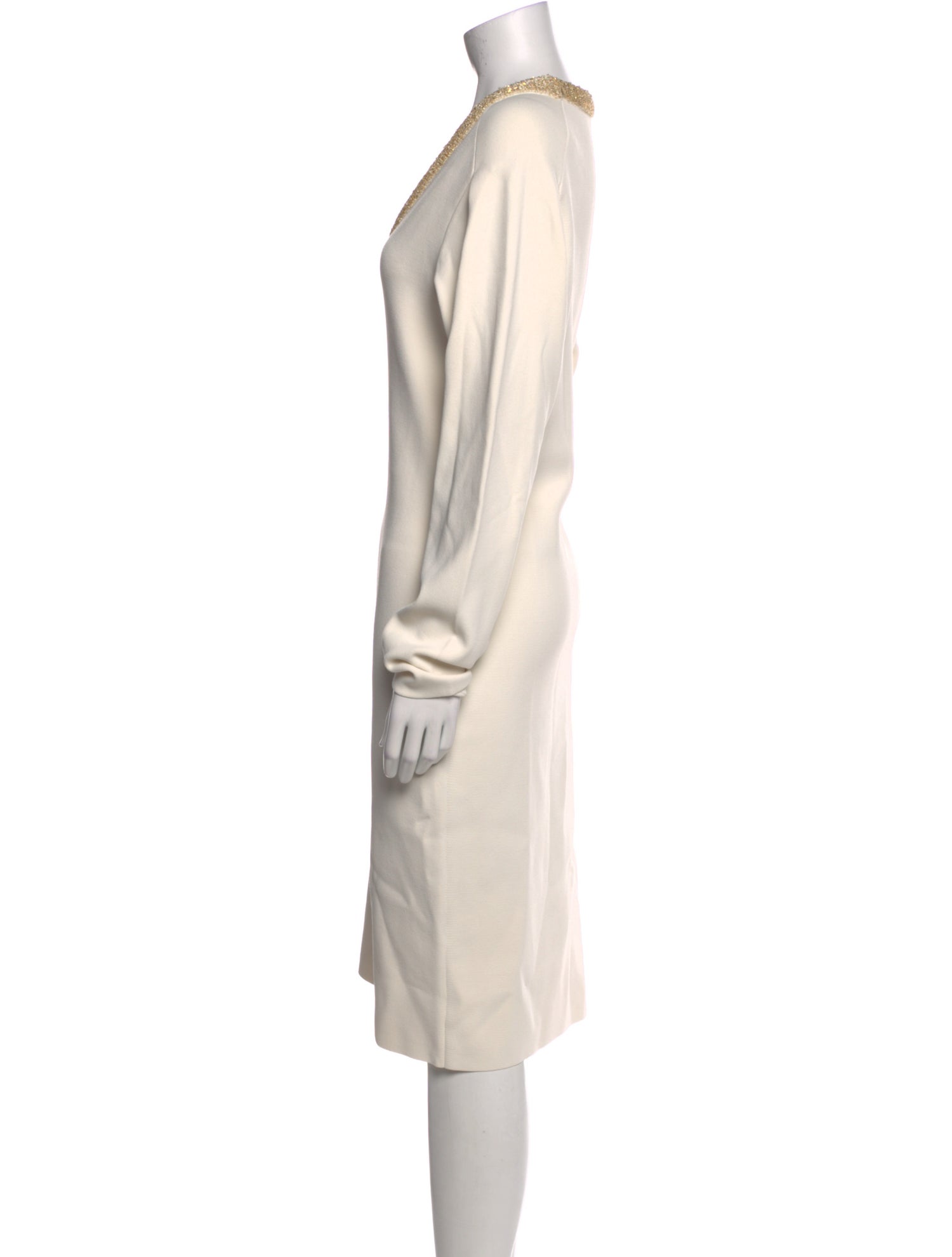 St. John Scoop Neck Knee-Length Dress