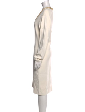 St. John Scoop Neck Knee-Length Dress