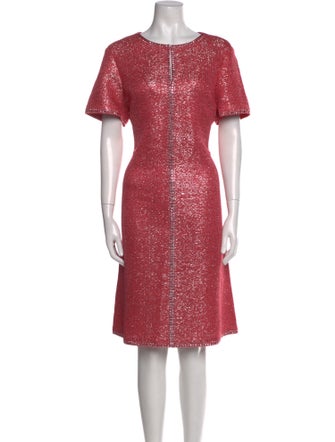 St. John Scoop Neck Knee-Length Dress