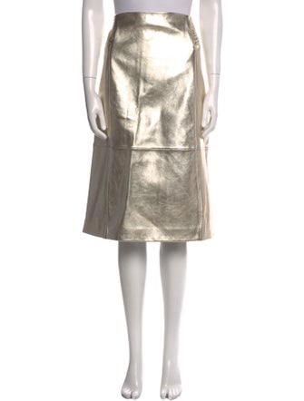 St. John Leather Knee-Length Skirt