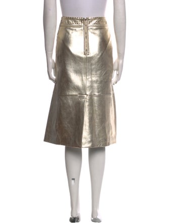 St. John Leather Knee-Length Skirt