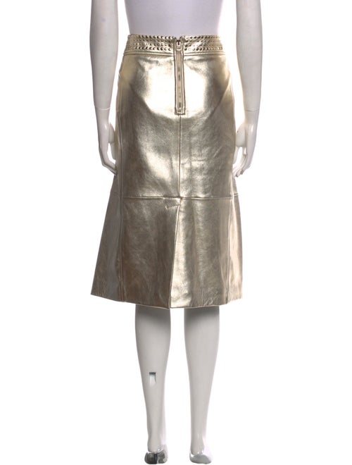 St. John Leather Knee-Length Skirt