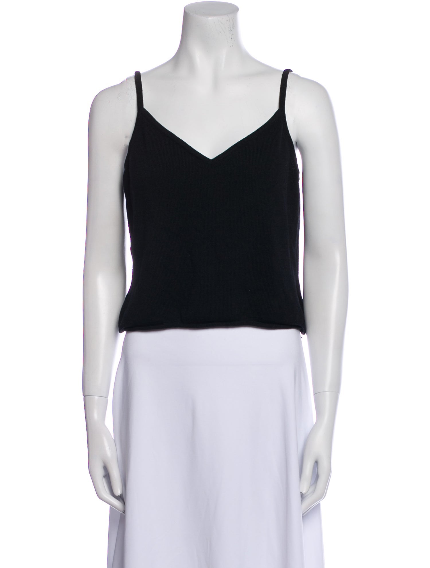 St. John V-Neck Sleeveless Crop Top