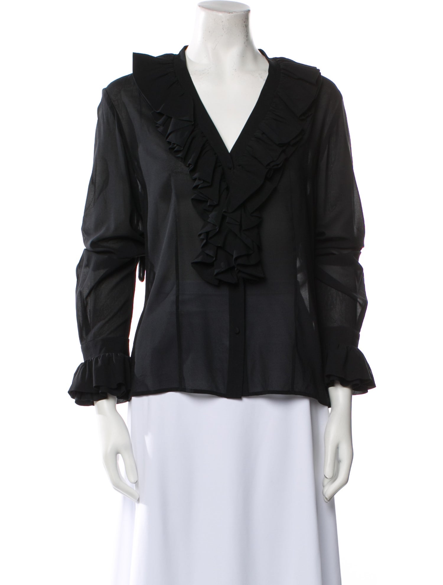 St. John Silk V-Neck Blouse
