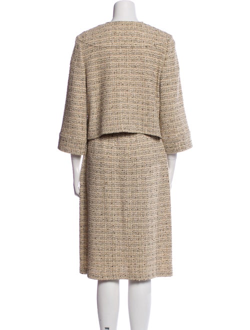 St. John Wool Tweed Pattern Skirt Suit