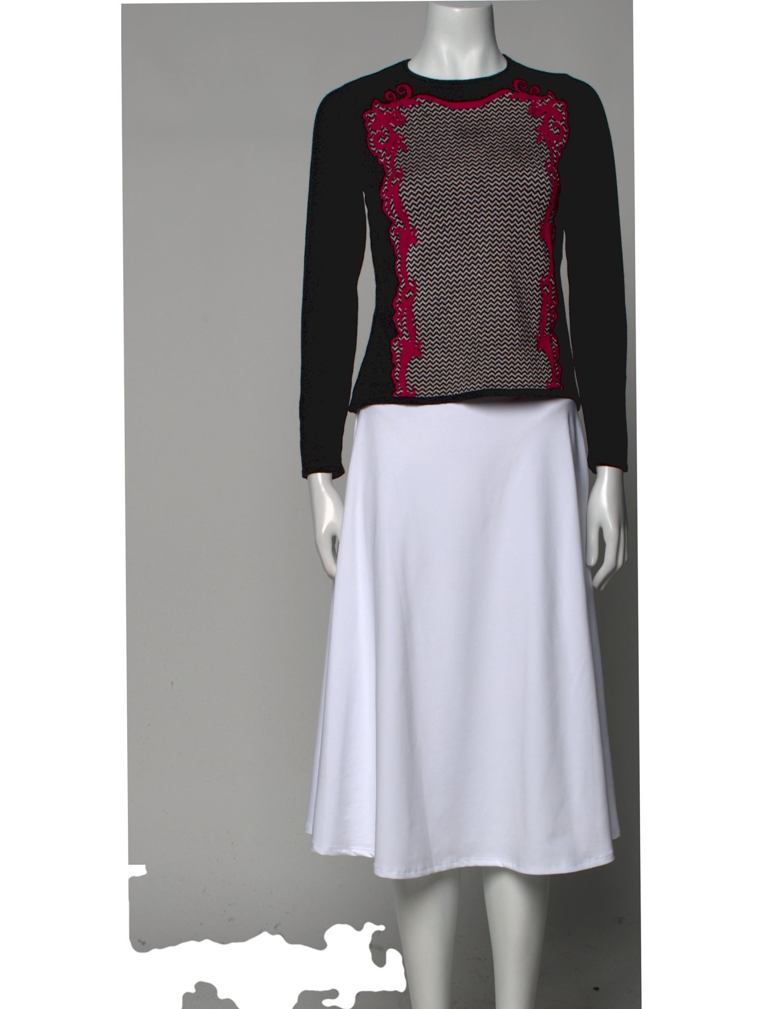 St. John Wool Graphic Print Sweater