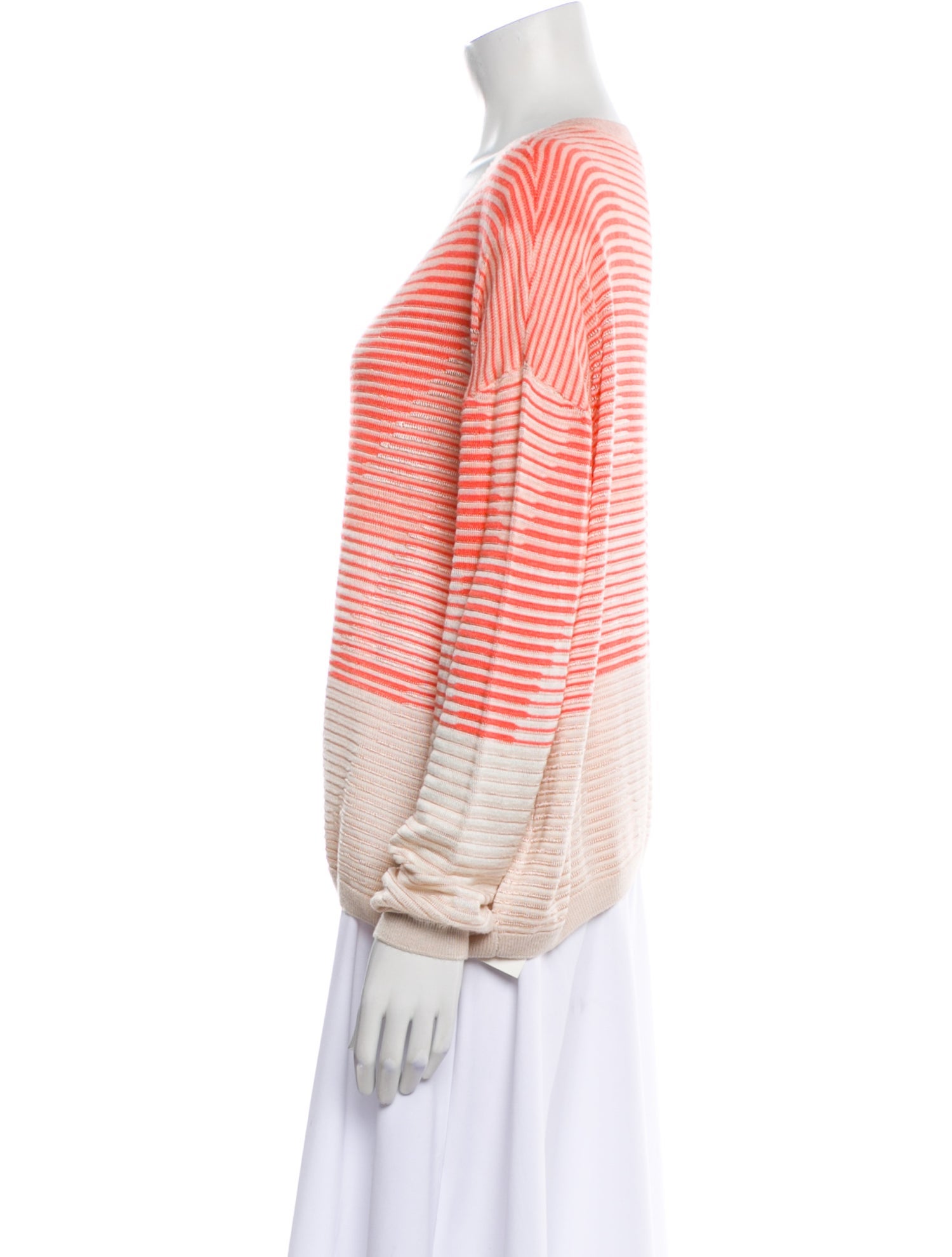 St. John Striped V-Neck Sweater