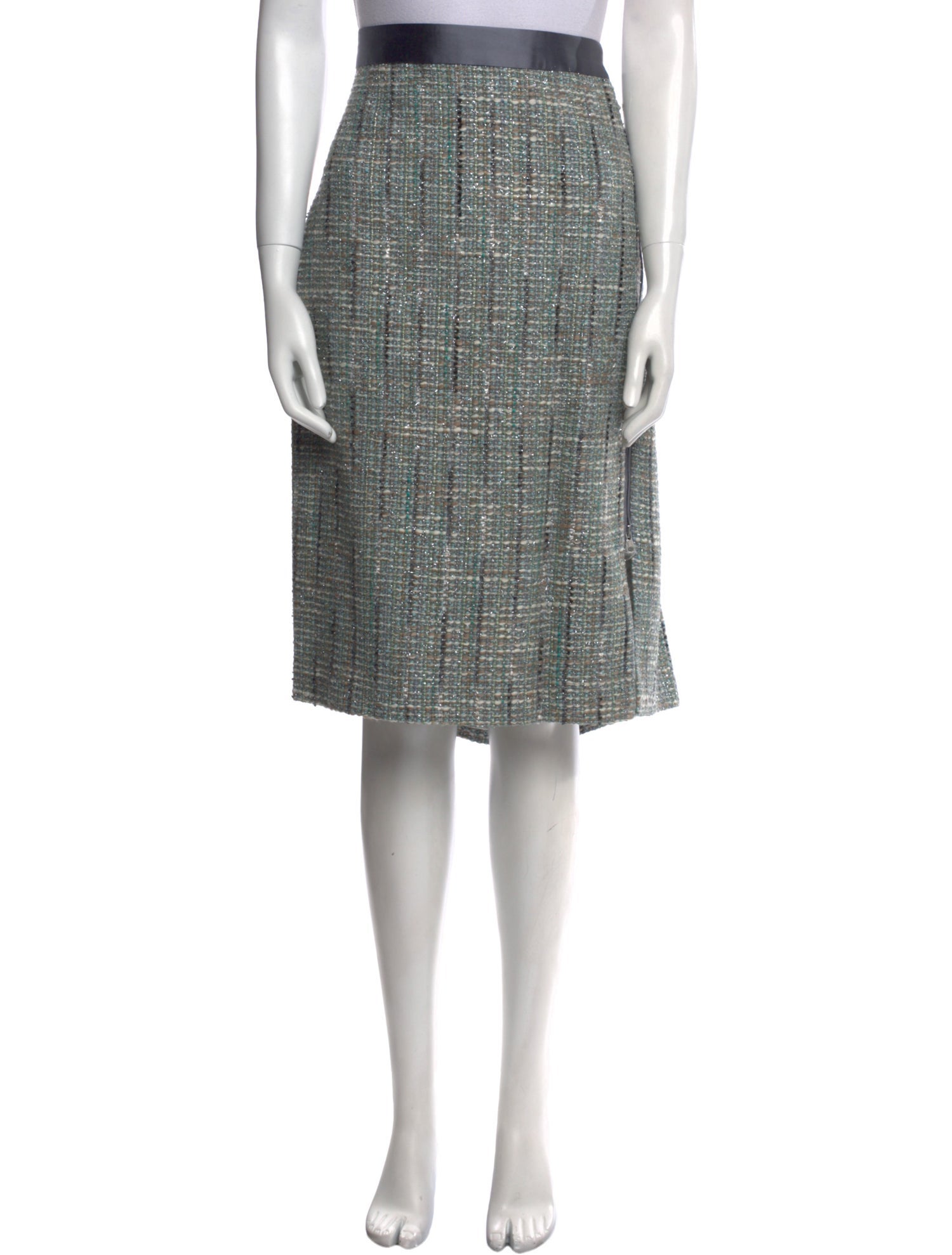 St. John Tweed Pattern Knee-Length Skirt w/ Tags